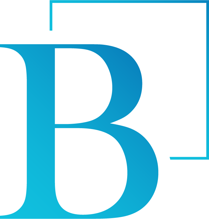 a blue and black logo