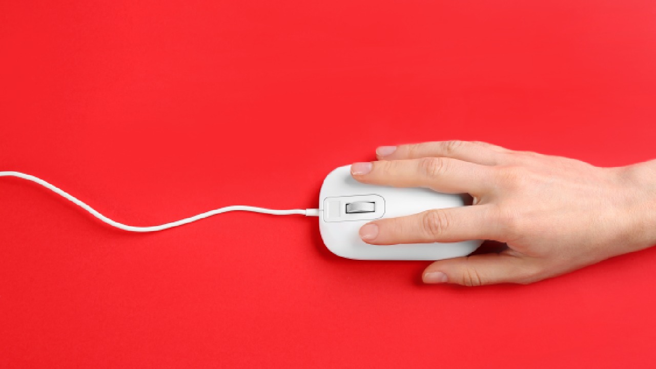 Hand on a mouse